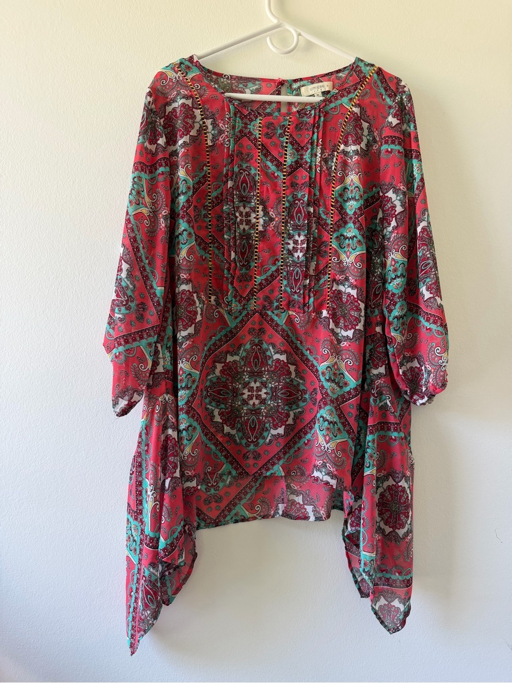 Umgee sheer flowy paisley blouse